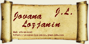 Jovana Lozjanin vizit kartica